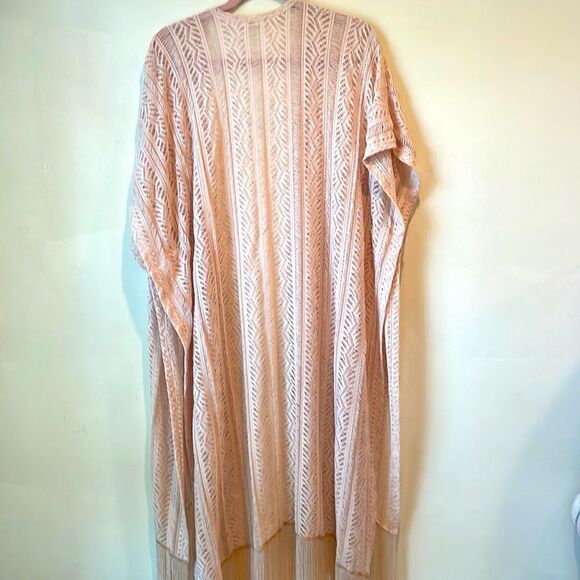 Lush Cream Lace Bohemian Kimono Cardigan Size M/L - Picture 5 of 6